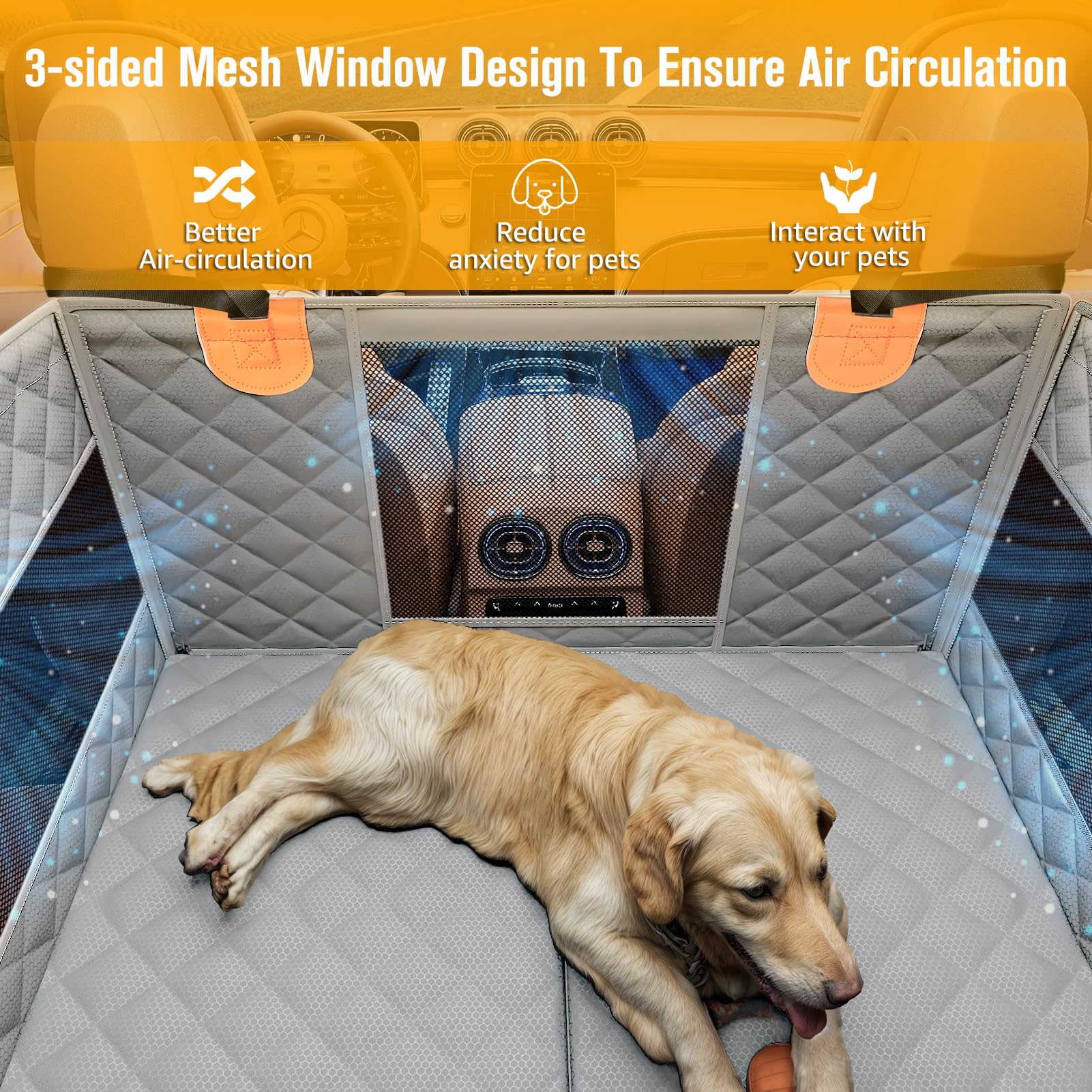 PETICON back seat cover contains hair and dirt in one area