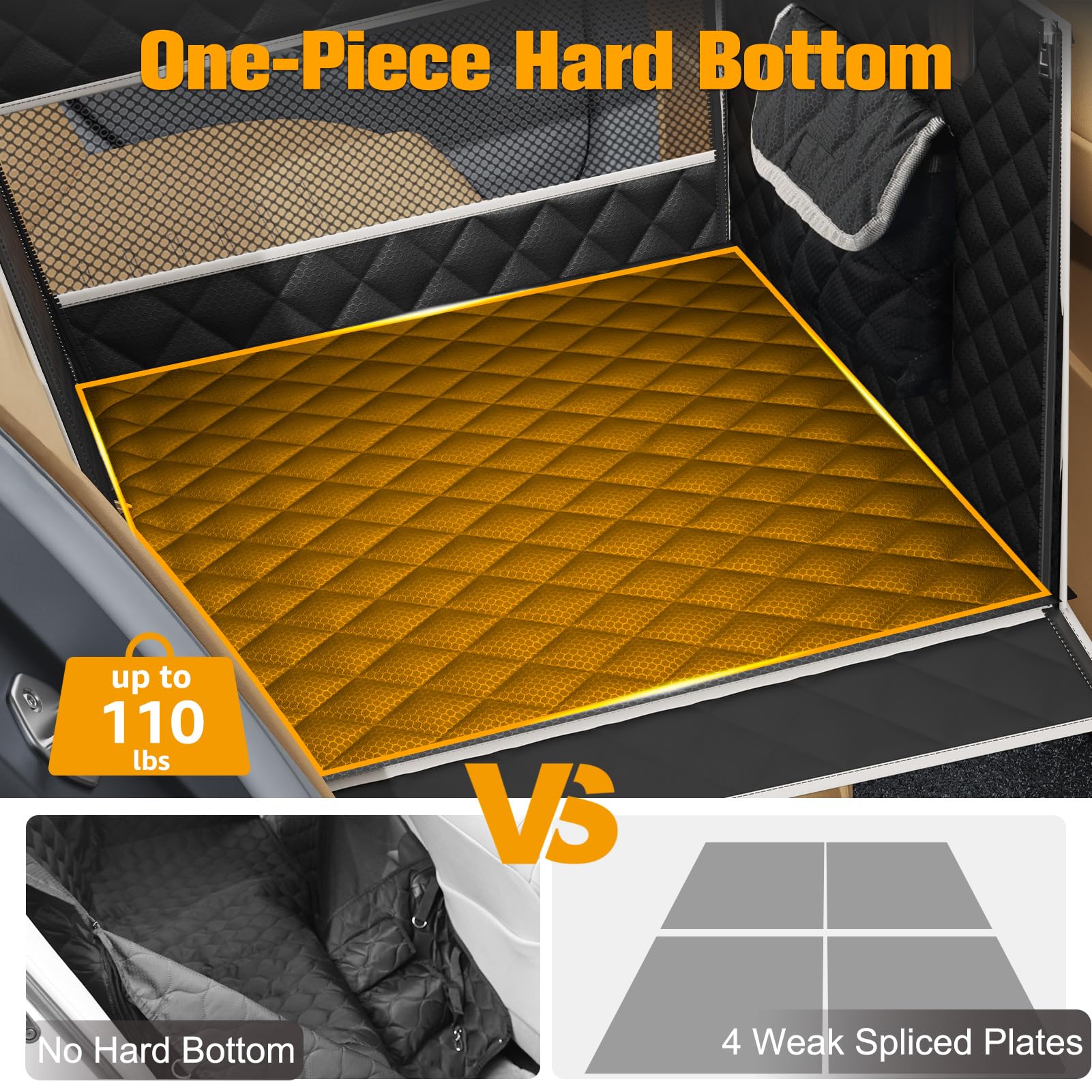 PETICON large-dog seat with 28.4 x 22 inch footprint for ample space.