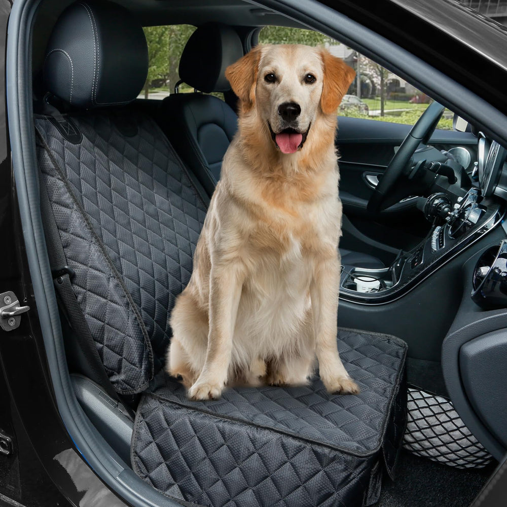 PETICON nonslip bottom front seat cover design prevents movement during travels.