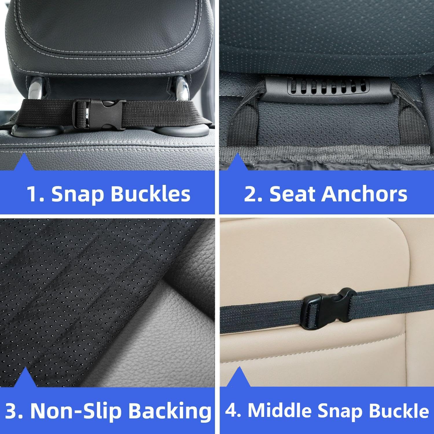 PETICON seat anchor and non-slip design keeps cover in place