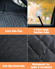 PETICON bumper flap protects vehicle edges when your dog hops into the trunk