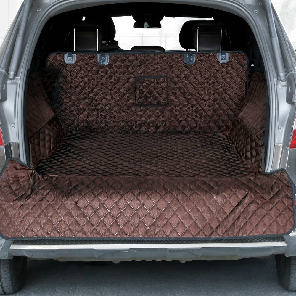 PETICON SUV Cargo Liner folded in a full-size SUV showing universal fit and flexibility.