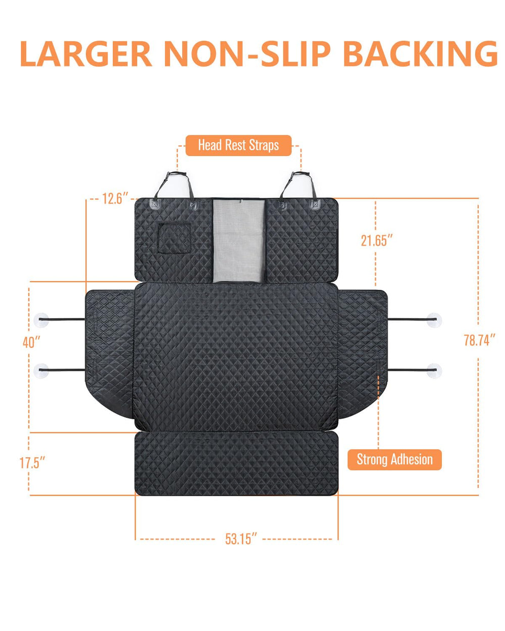 PETICON non-slip backing and fixings keep the liner secure during bumpy drives