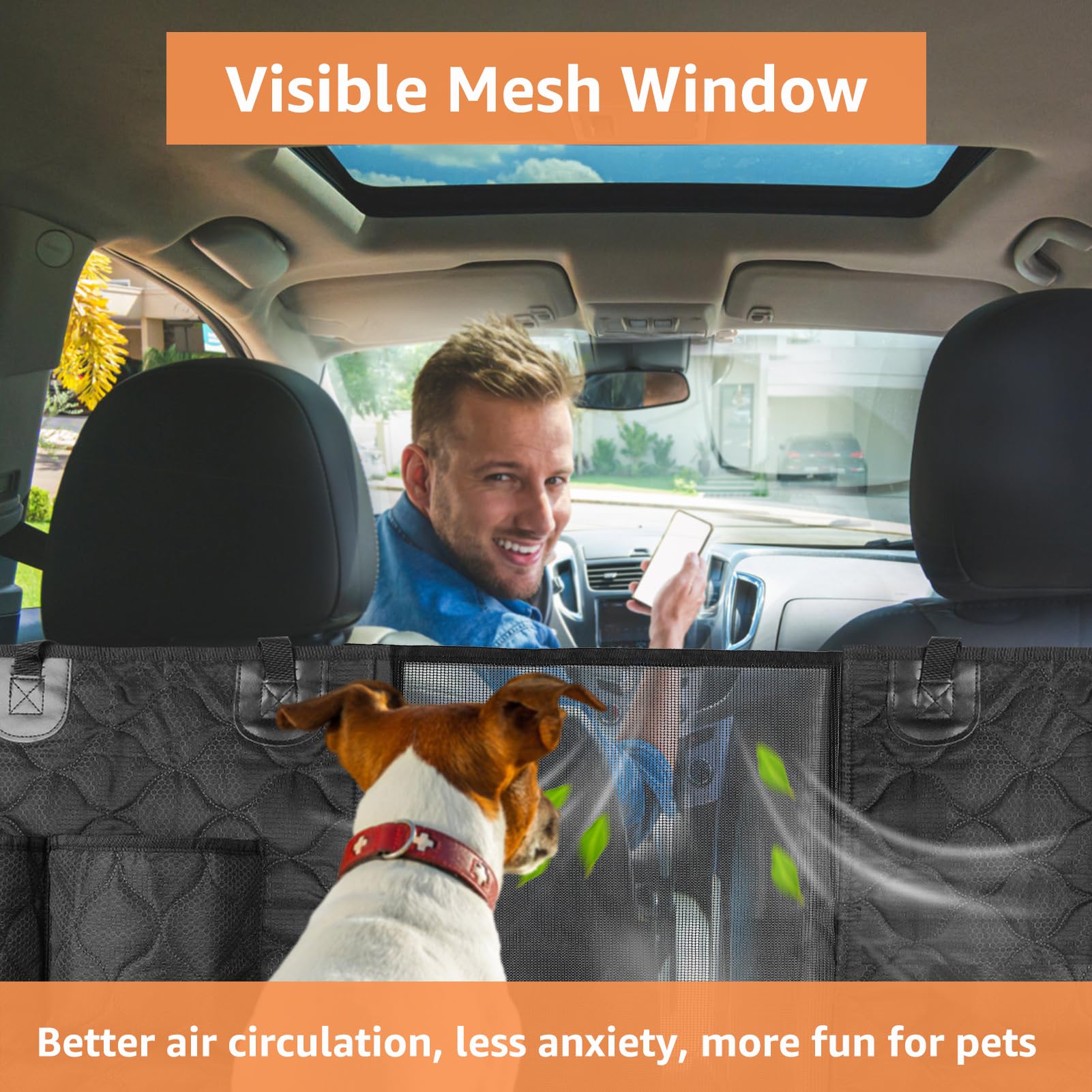 PETICON mesh window improves air flow and reduces anxiety through visual contact