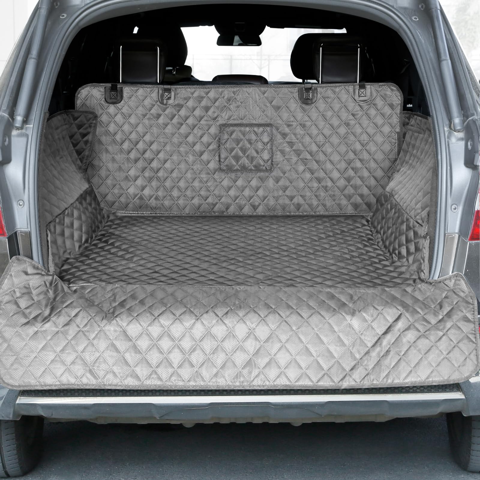 PETICON SUV Cargo Liner waterproof dog seat cover keeps car interior clean during travel.