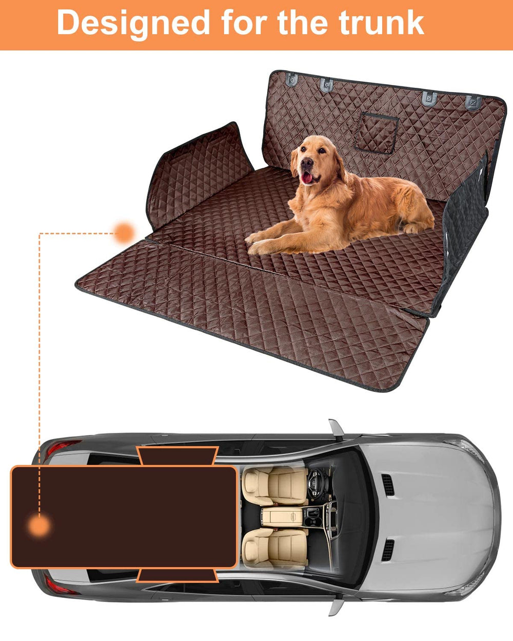 PETICON SUV Cargo Liner waterproof layers protect seats from spills and messes.