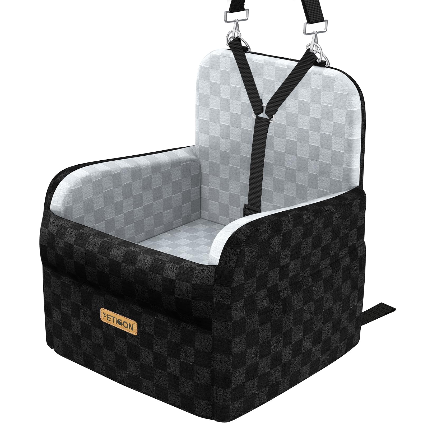 Peticon waterproof dog car seat liner protects foam from spills during travel.