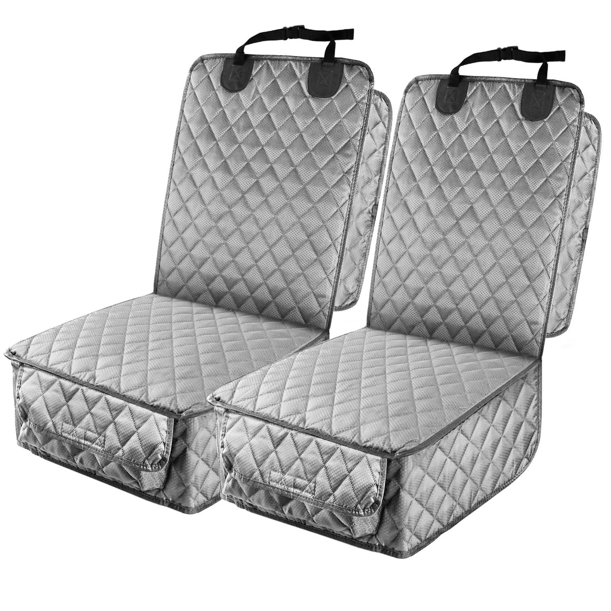 PETICON Waterproof Front Seat Cover in gray protecting car seats from spills and fur.