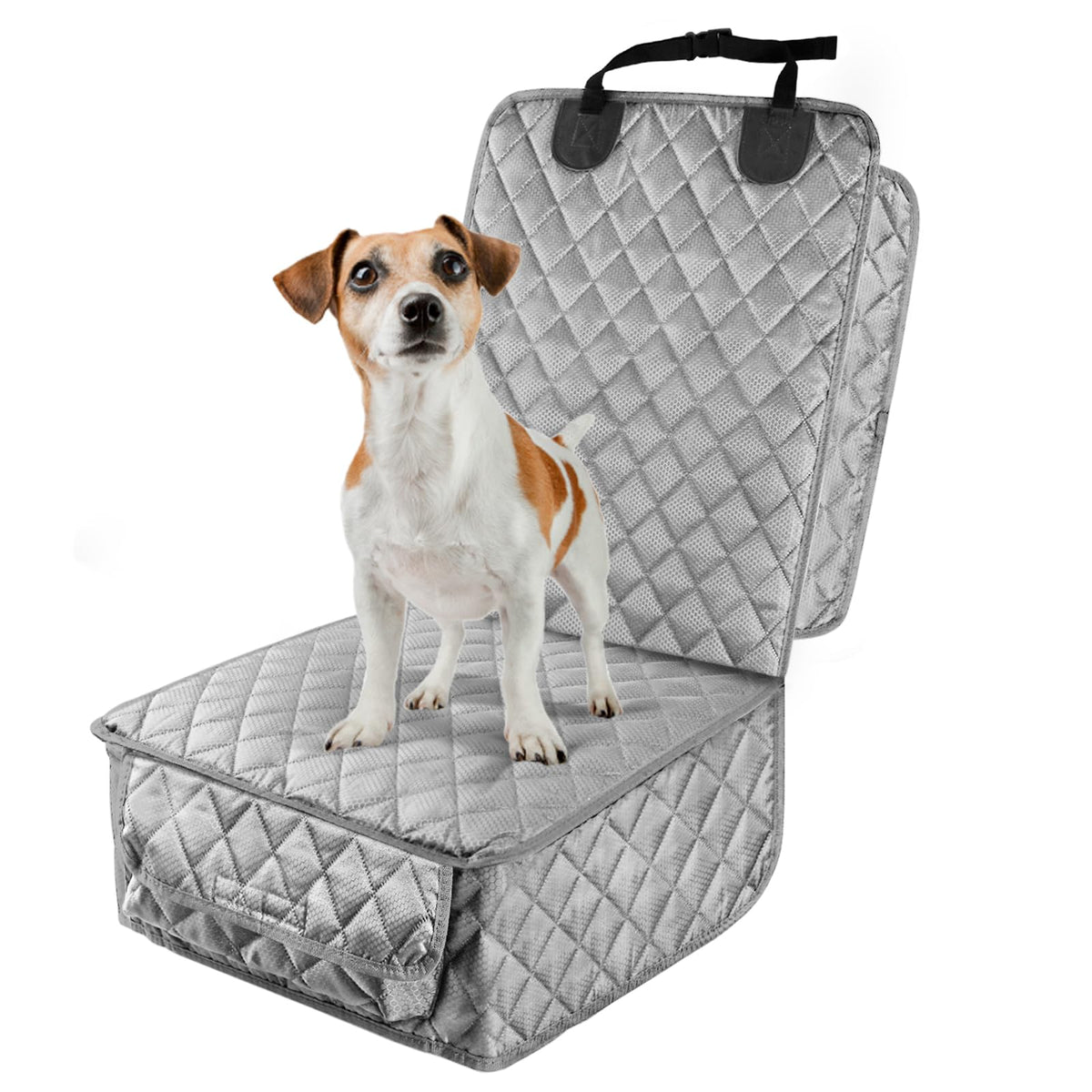 PETICON waterproof front seat cover with side flaps protects seats from spills on road trips.