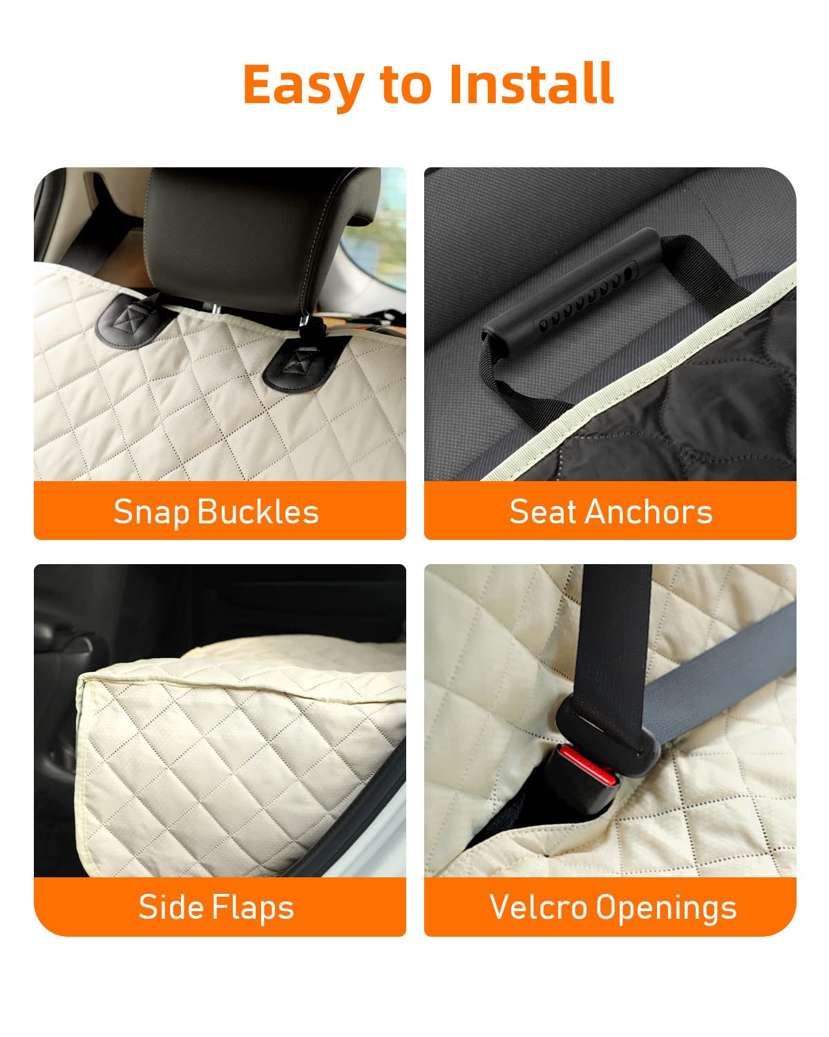 PETICON waterproof bench seat cover beige easy-clean surface simplifies post-trip wipe-downs