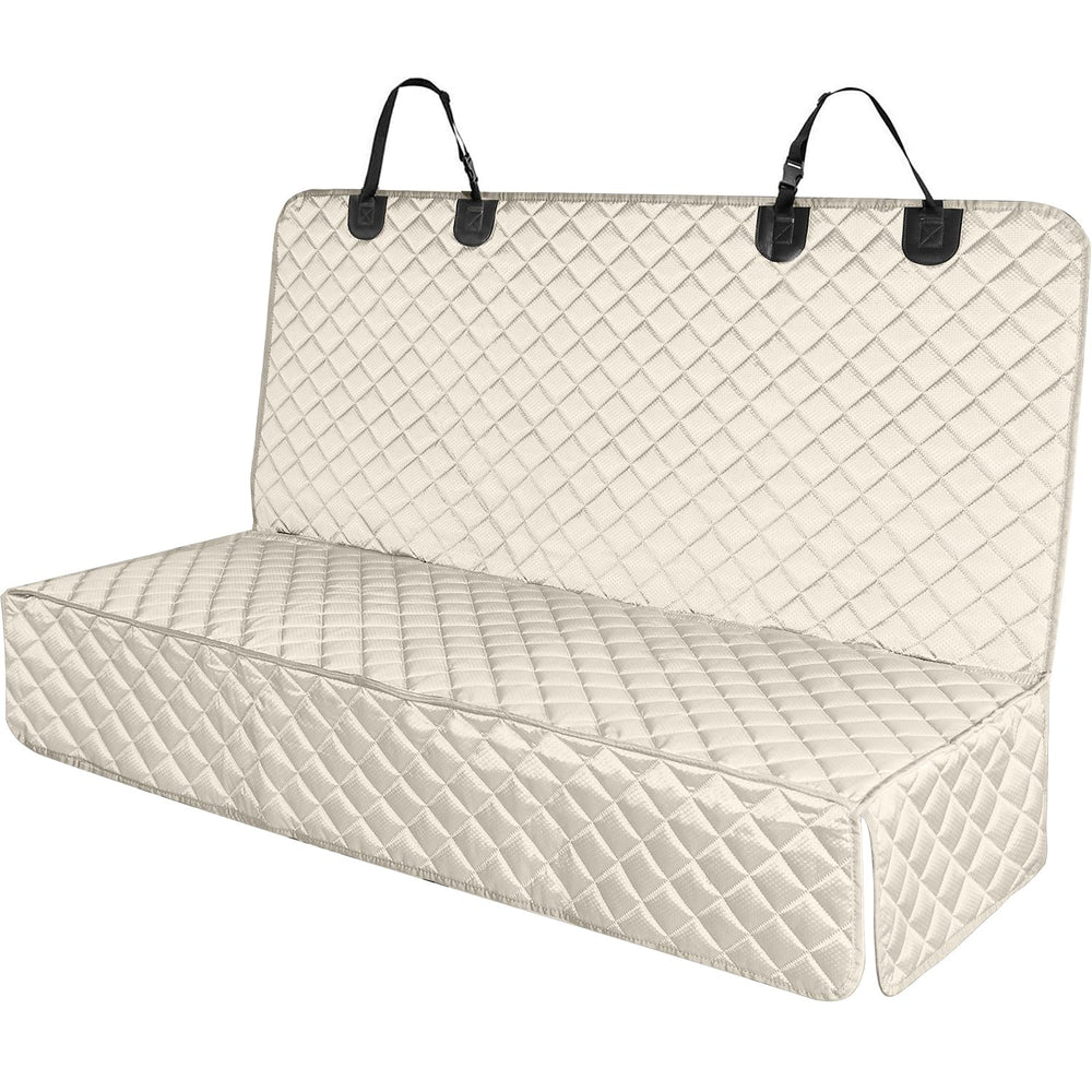 PETICON waterproof bench seat cover beige, front view, shields car seats from fur and spills