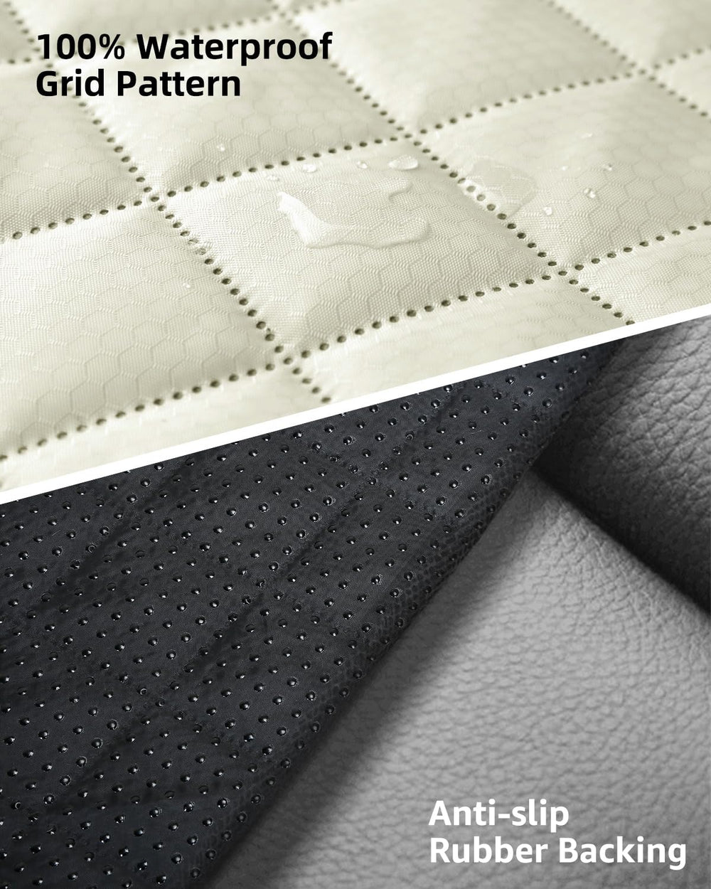 PETICON bench seat cover beige seat-anchors ensure secure fit during travel