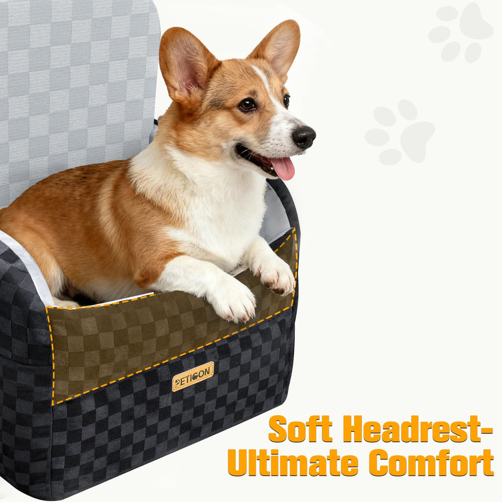 Peticon Y-shape safety belt prevents neck tangling for safer rides.