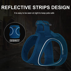 PetiFine cat harness step-in design worn easily for quick on/off.