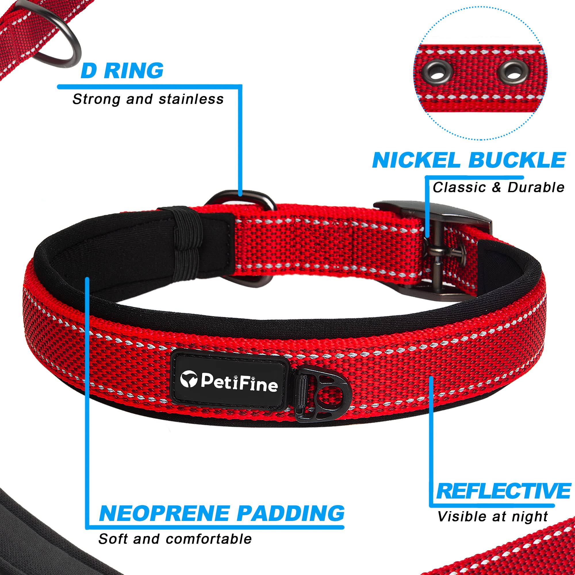 PetiFine stainless steel buckle delivers durable, reliable closure.