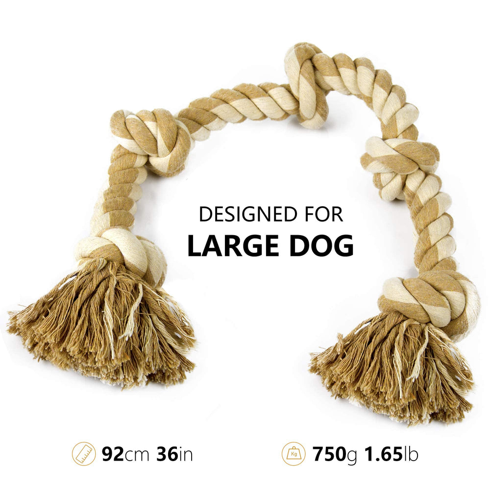 PetiFine dog rope toy tug-of-war improves grip and keeps dogs engaged during fetch and chew