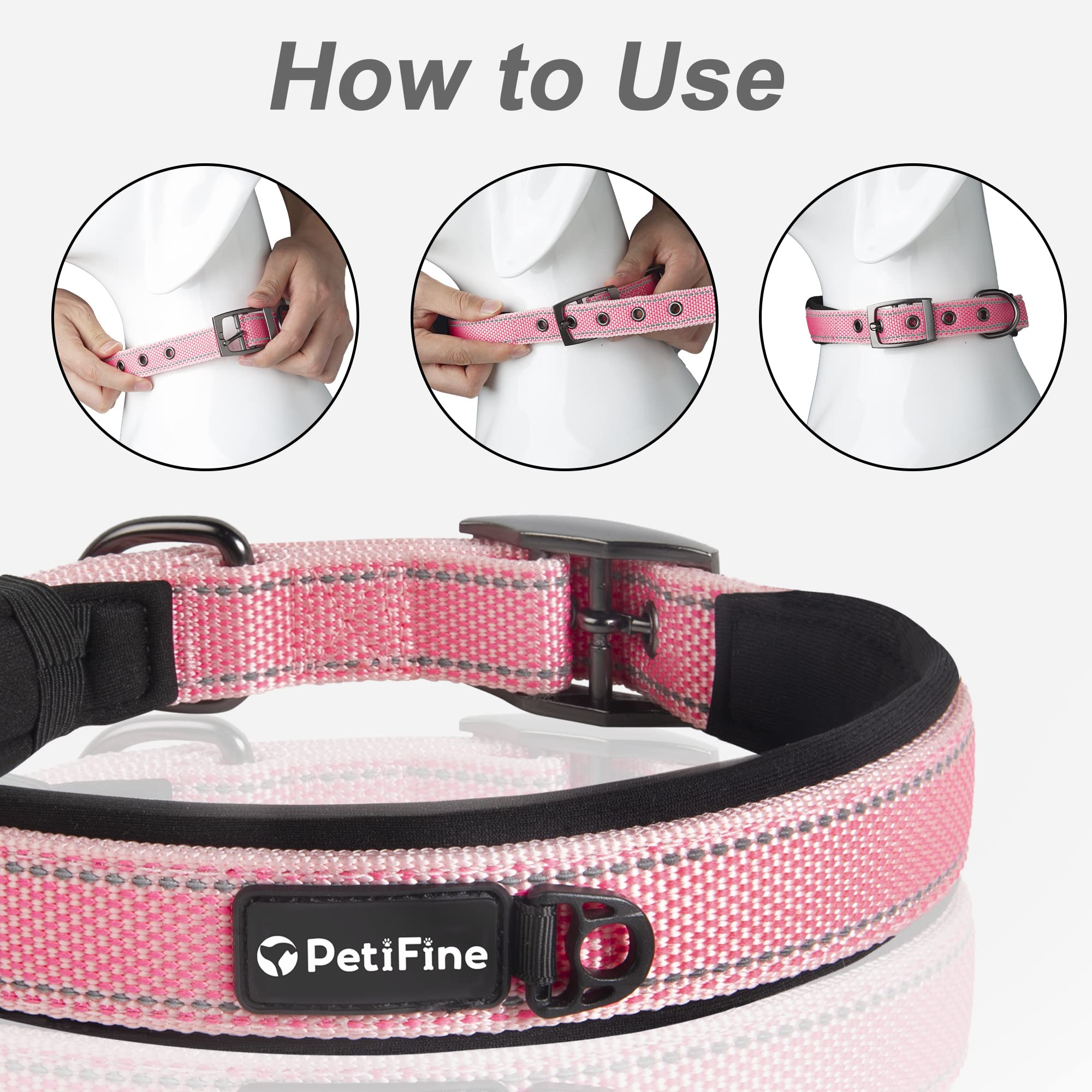 PetiFine collar providing cushion and comfort during dog walking