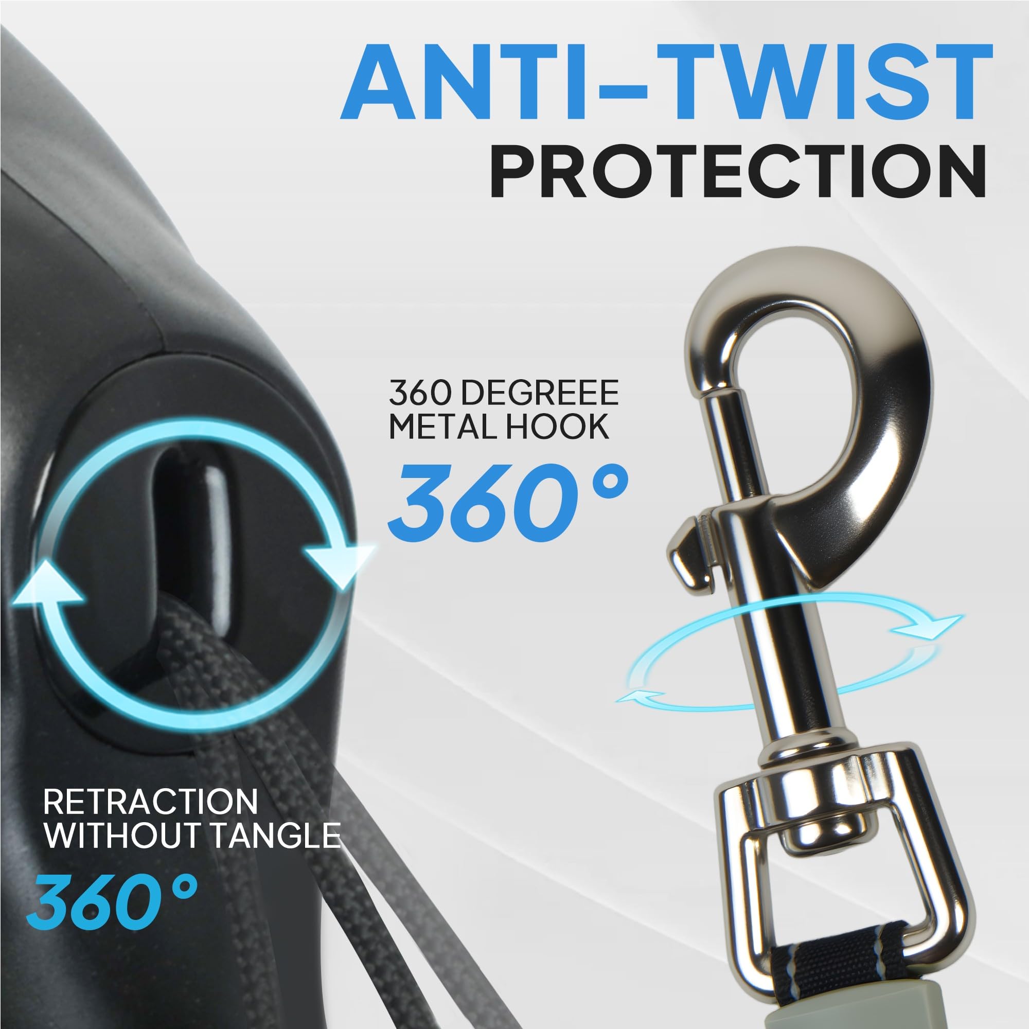 PetiFine ergonomic anti-slip handle provides secure grip during long walks.