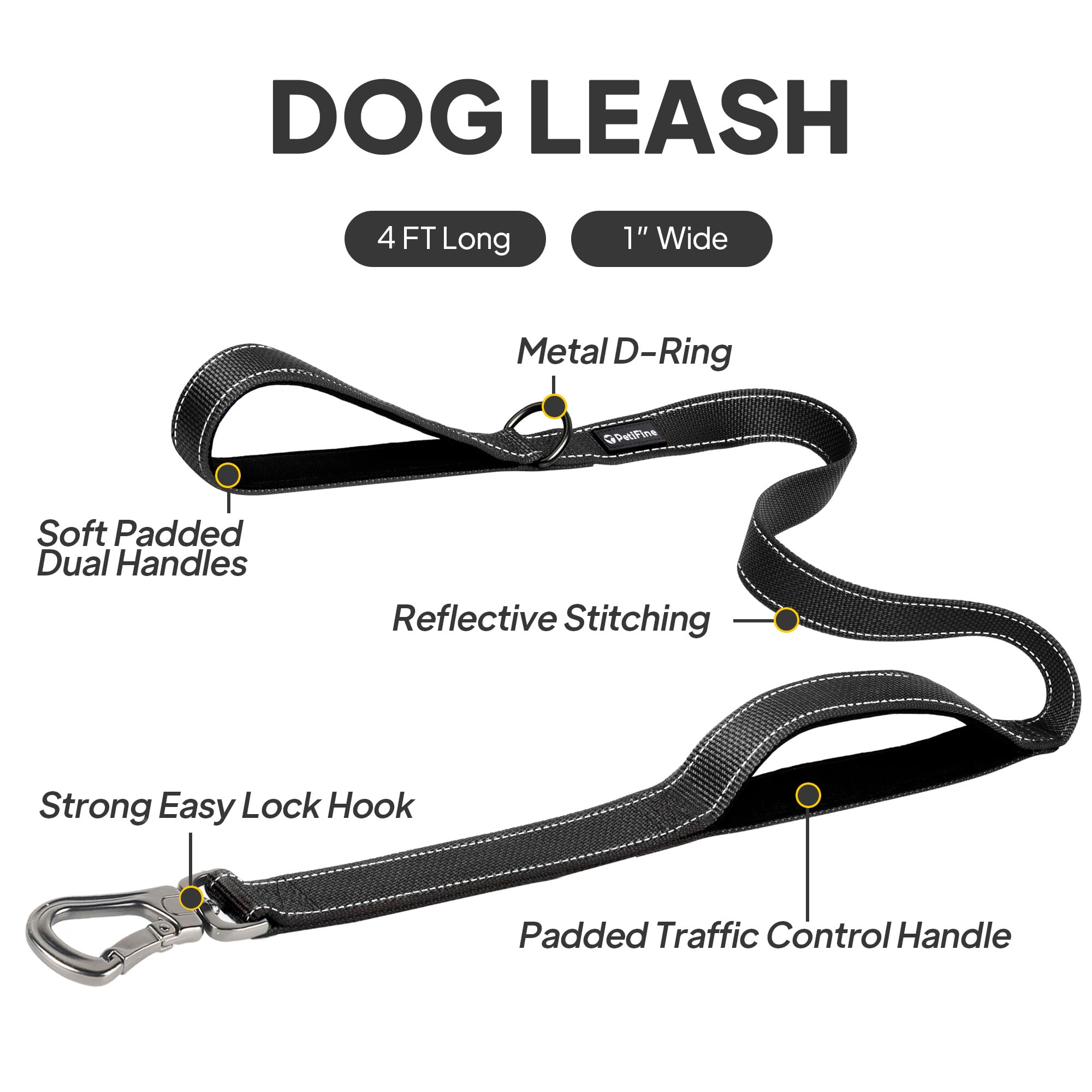 PetiFine leash traffic-handle enables quick control on crowded sidewalks