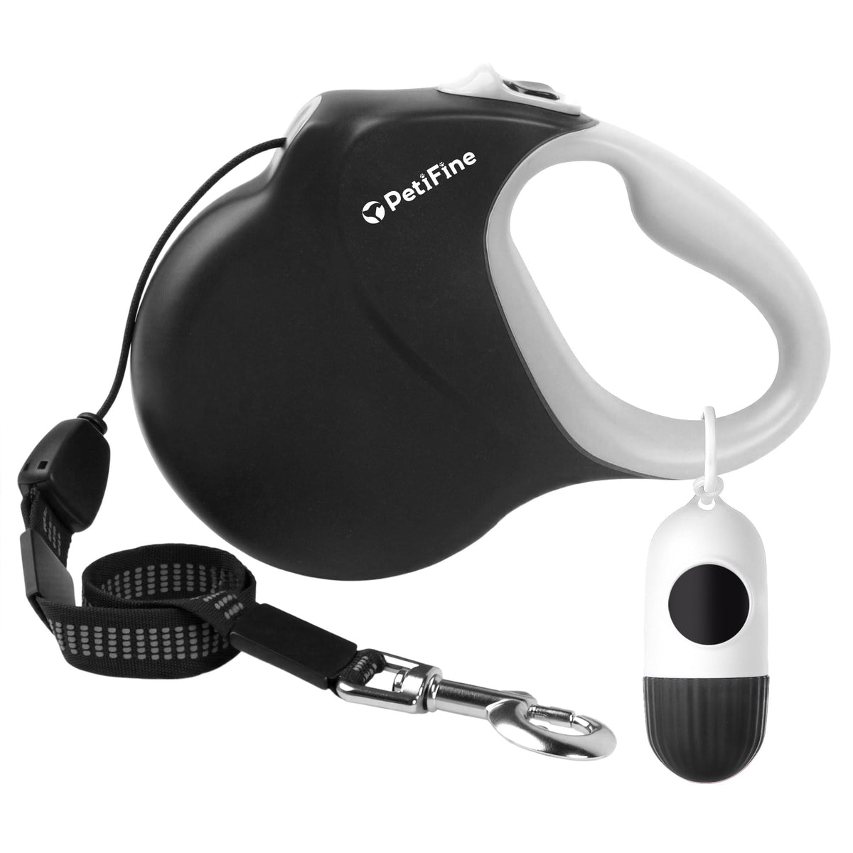 PetiFine retractable leash 30ft in use offers extended reach for freedom on walks.
