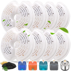 Petilog 8-pack cat fountain filters in a box for easy replacement and clean water.