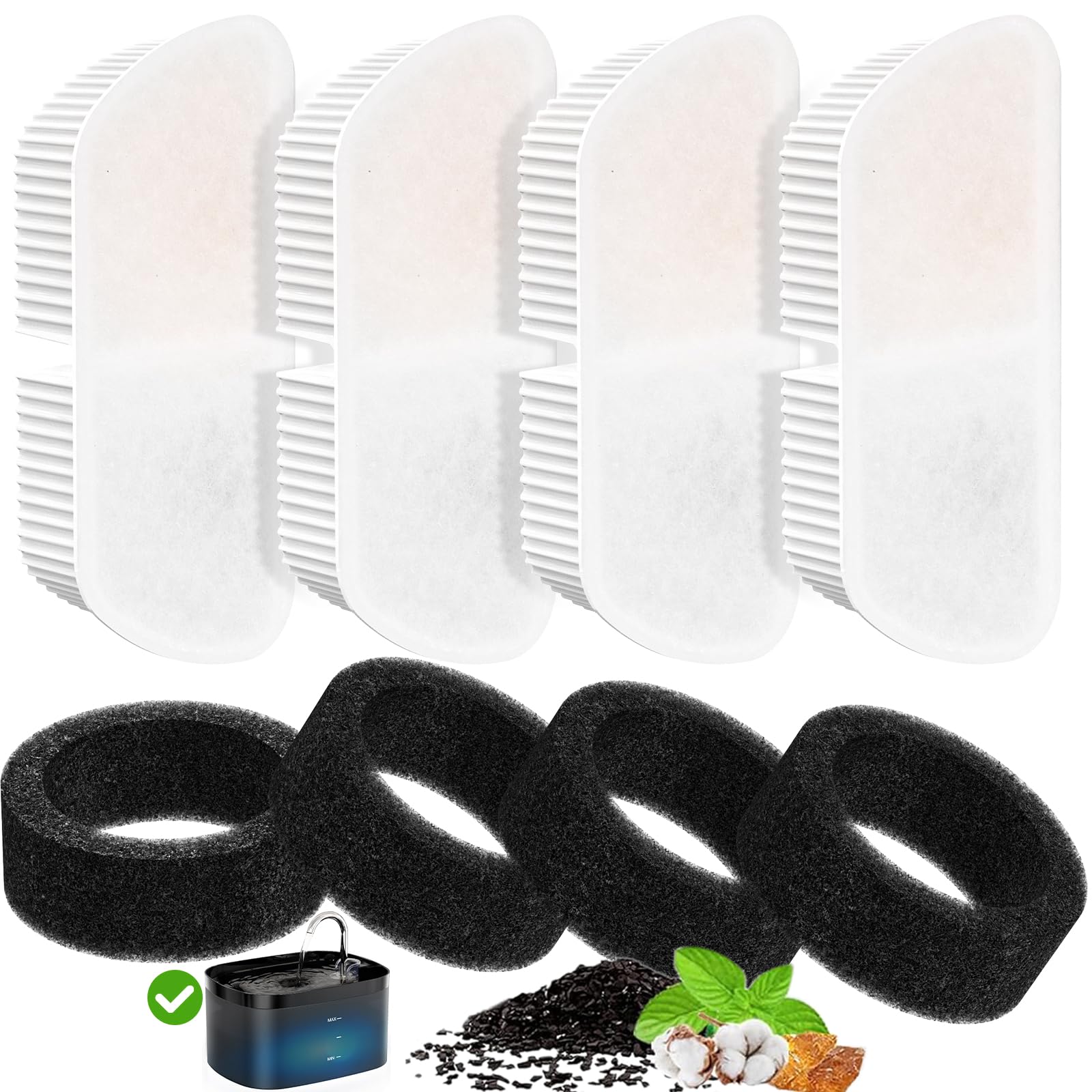 Petilog cat fountain filters pack keeps kitty drinking water clean and fresh.