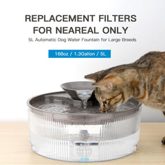 Petilog dog fountain filter being installed in 1.3 gallon dispenser.
