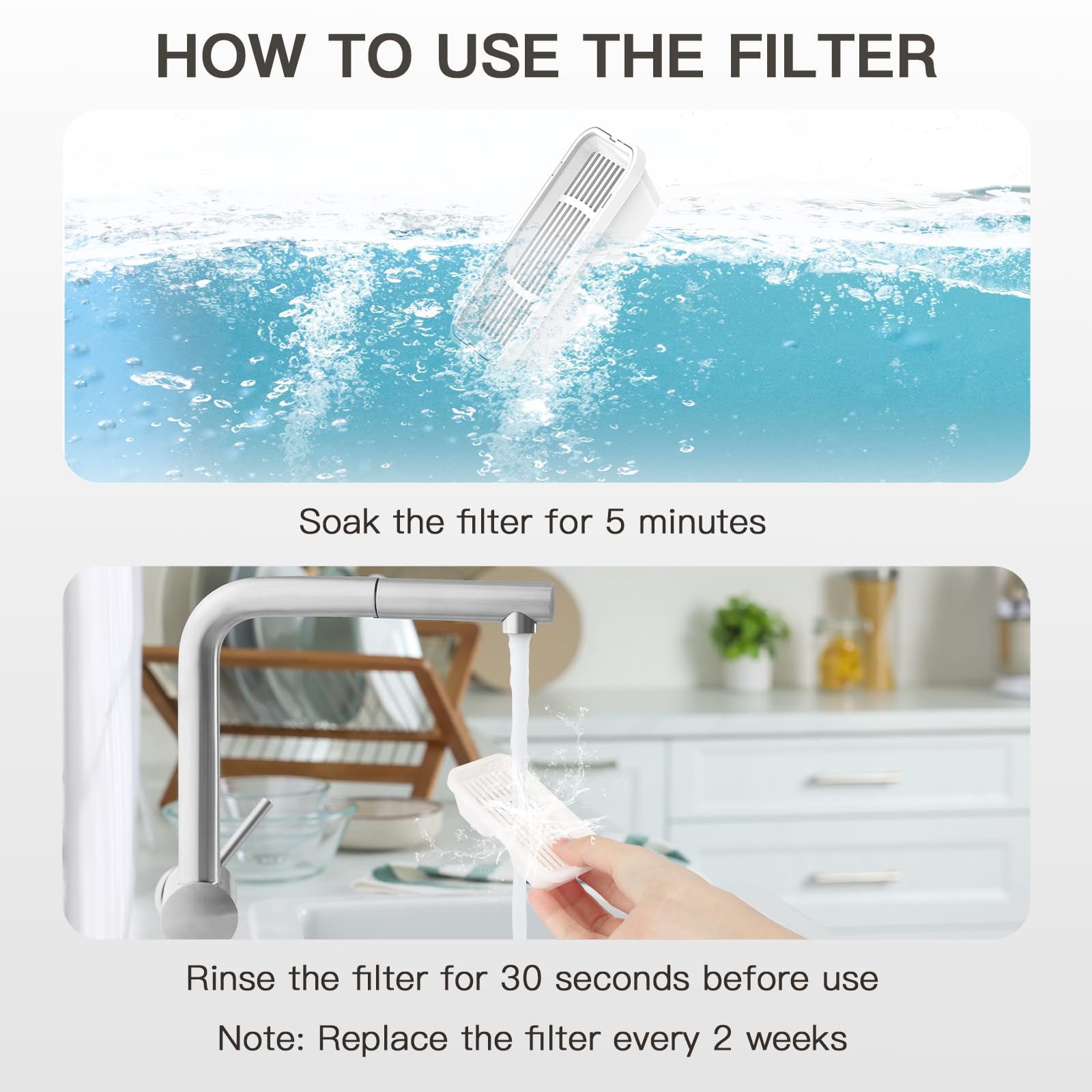 Petilog filter in use keeps pet water fresh for longer.