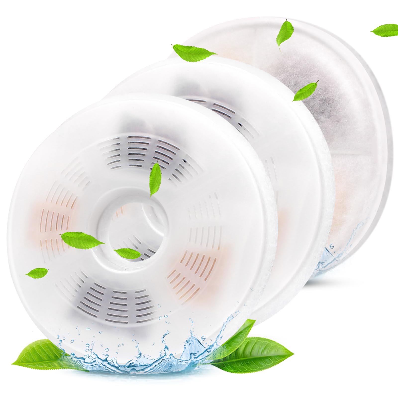 Petilog fountain filter pack showing three filtration layers for cleaner water.