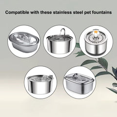 Petilog stainless-steel cat fountain 3-2l—large capacity reduces refills.