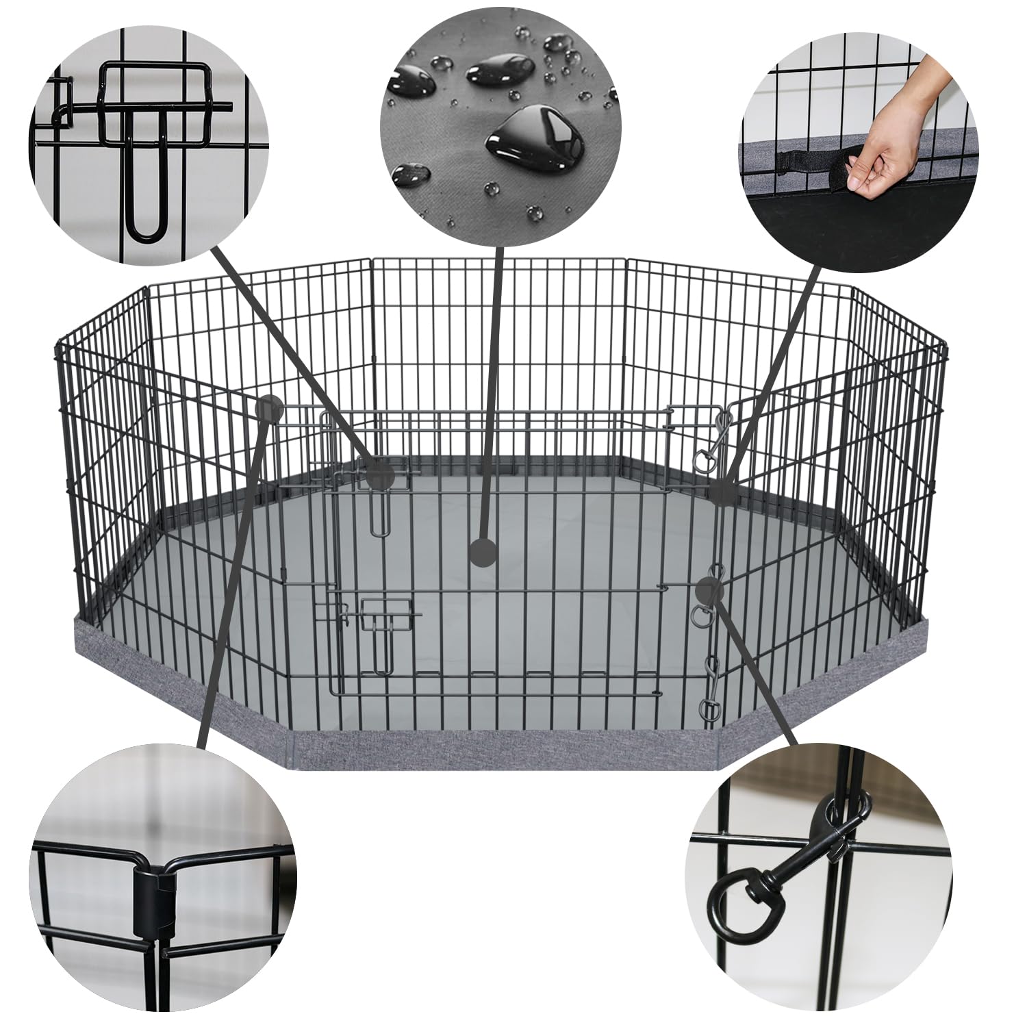 PETIME bottom pad with 600D oxford fabric provides a comfortable, durable floor surface