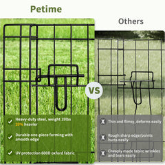 PETIME dog pen with secure Velcro and fasteners for escape prevention.