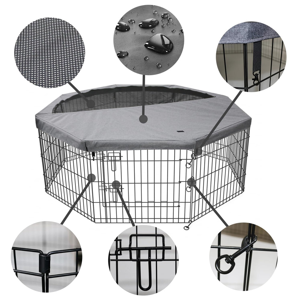 PETIME 8-panel dog playpen assembled for safe indoor setup.