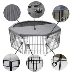 PETIME 8-panel dog playpen assembled for safe indoor setup.