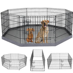 PETIME foldable dog pen assembly shows quick setup for indoor or outdoor use