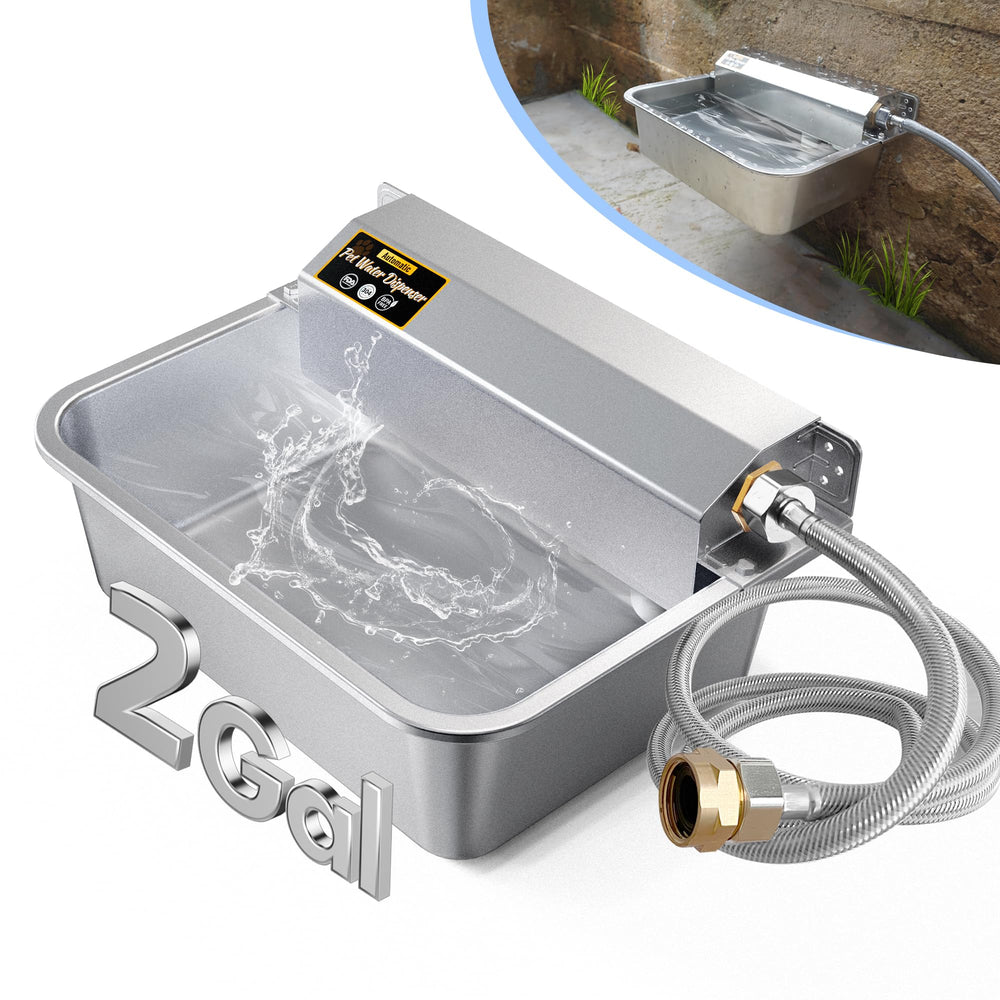 PETIMI automatic water dispenser front view highlighting durable stainless steel for steady pet hydration.