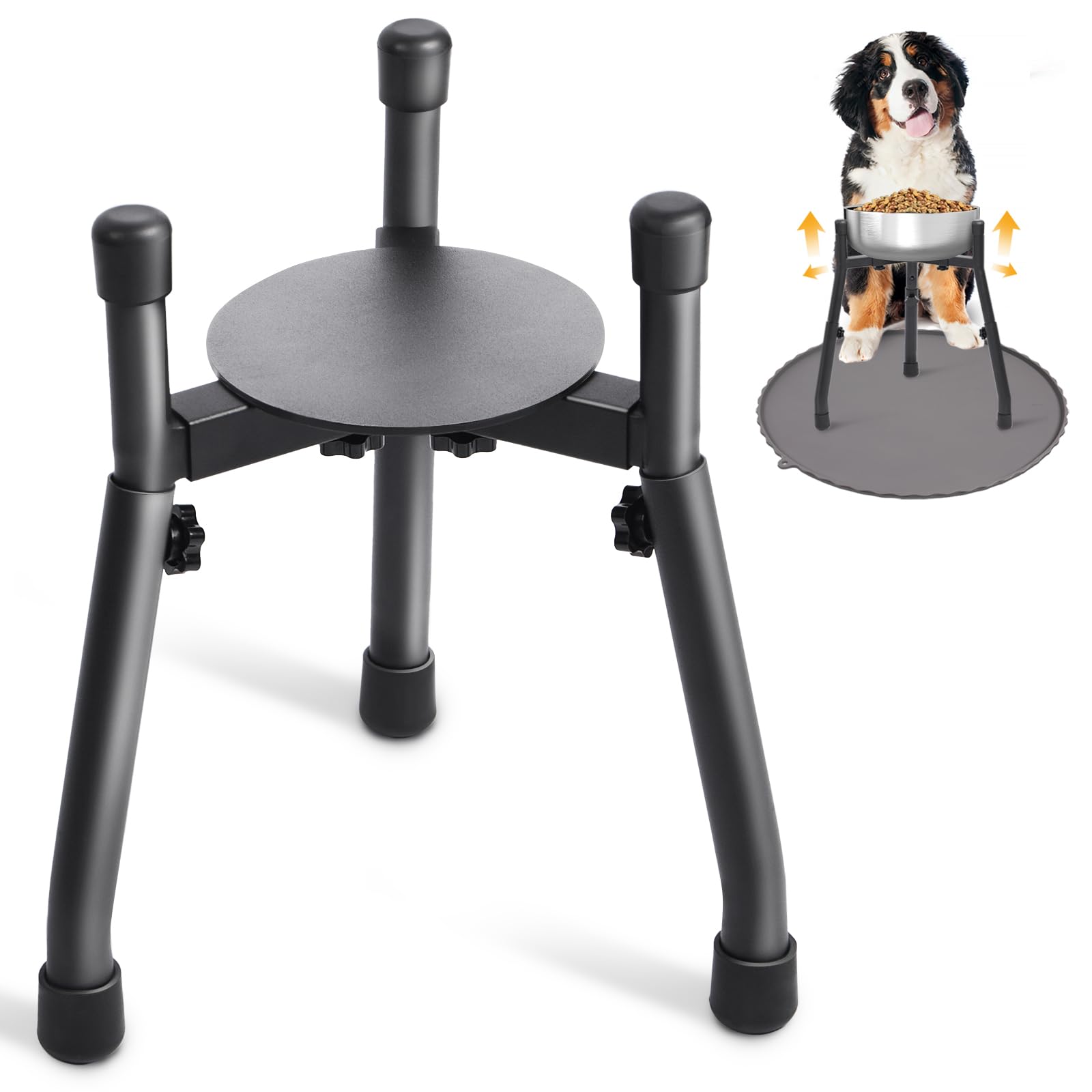 PETINBOX adjustable-elevated-dog-bowl-stand side view offers stable support for large dogs during meals.