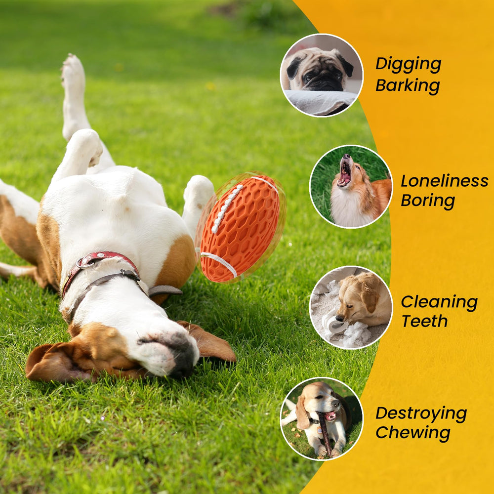 Petinstinct bacon aroma dog toy in mouth invites curious chewing and interaction.