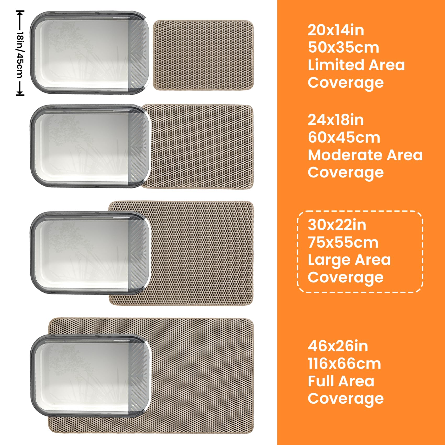 Petinstinct beige large litter mat complements any space and traps litter