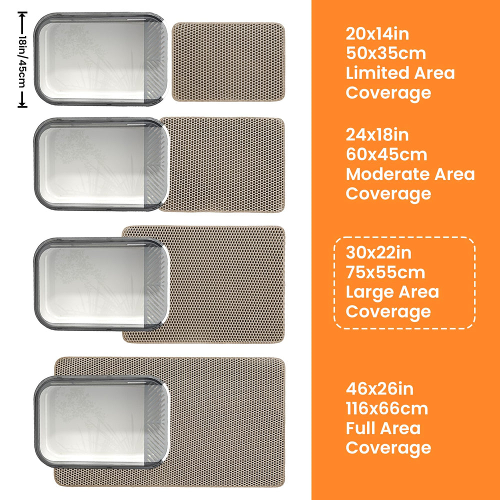 Petinstinct beige large litter mat complements any space and traps litter