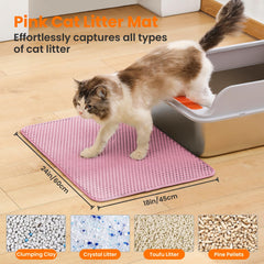 Petinstinct cat litter mat honeycomb top layer captures litter efficiently.