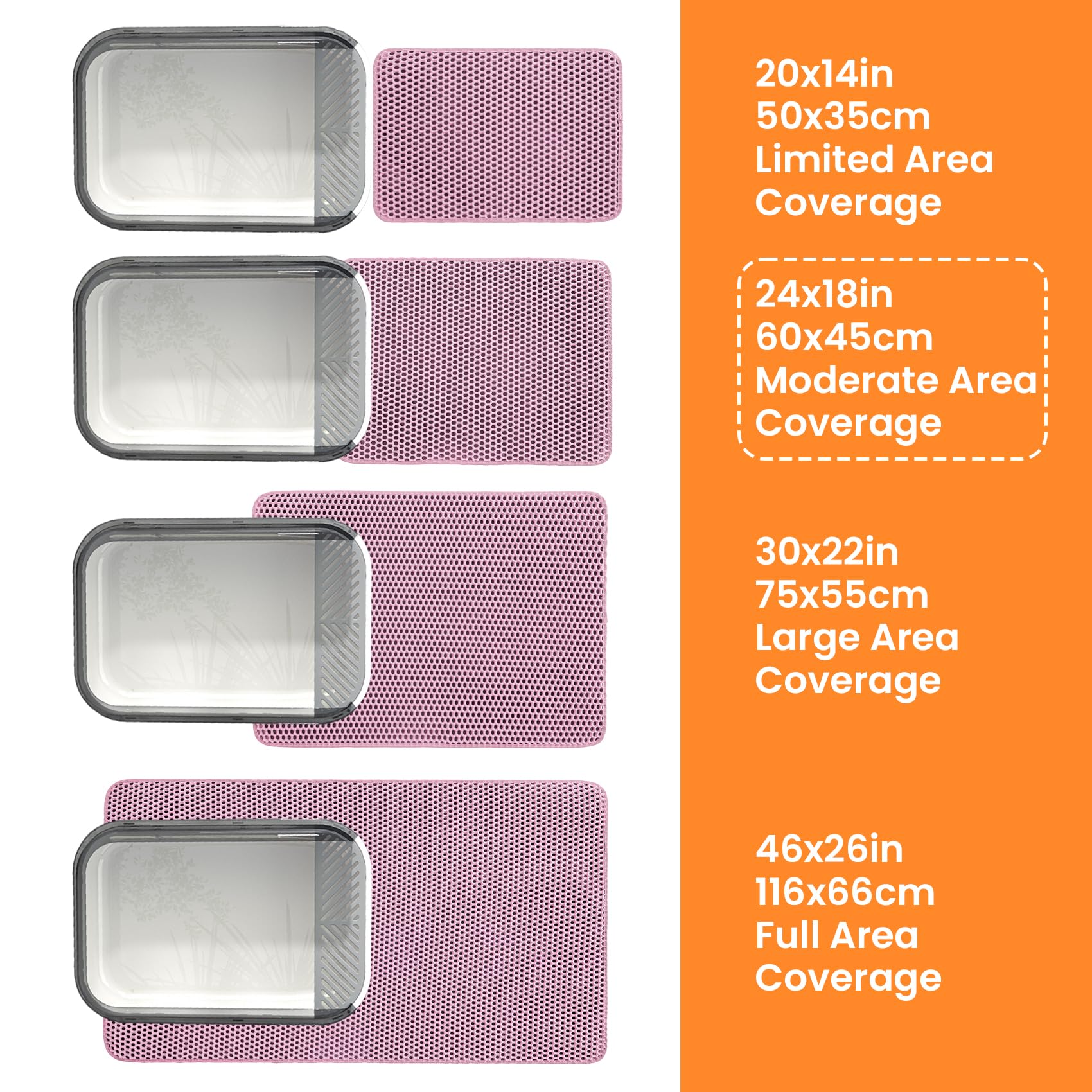 Petinstinct cat litter mat in use beside litter box helps maintain cleanliness.