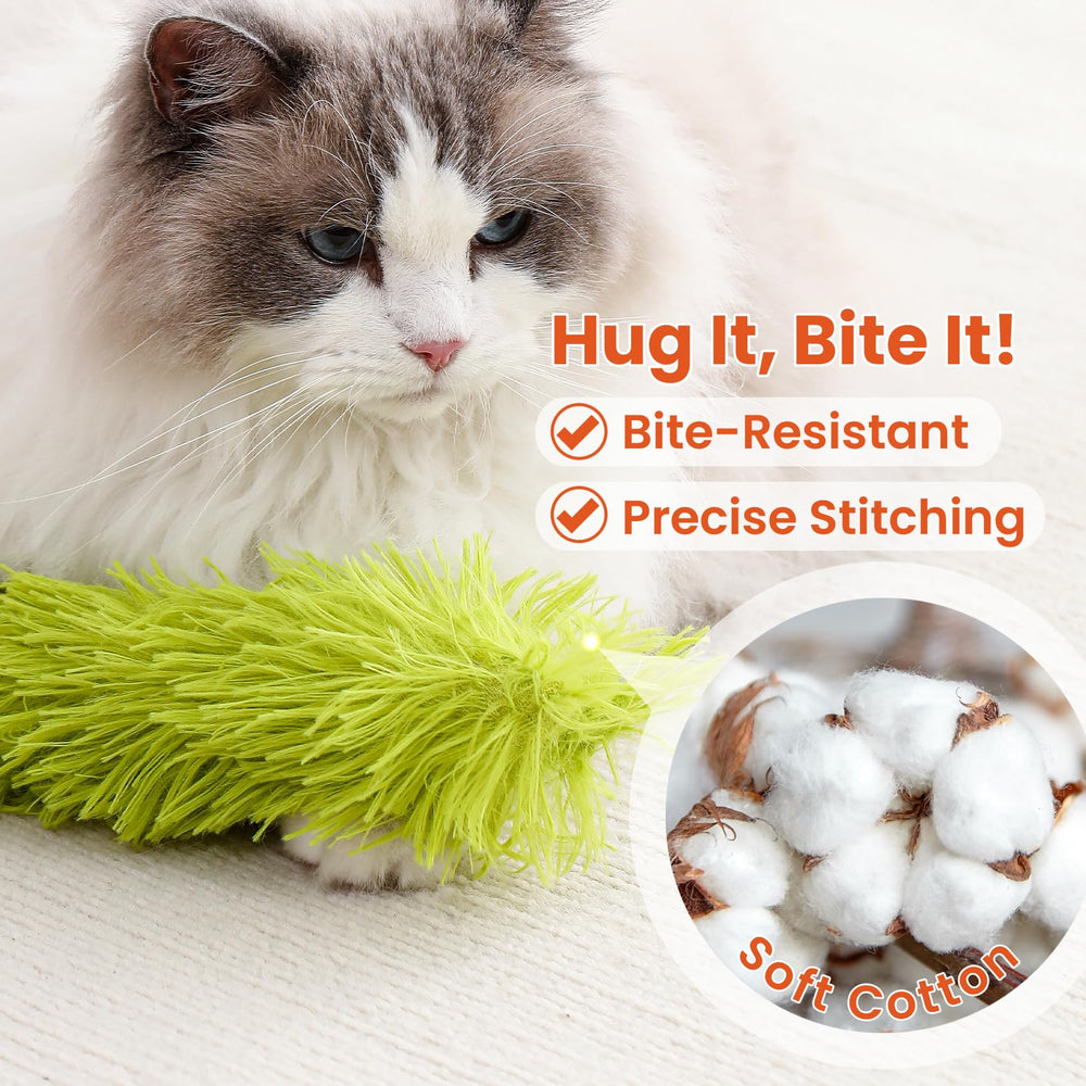 Petinstinct catnip-scented kicker toy stimulates pawing and pouncing.