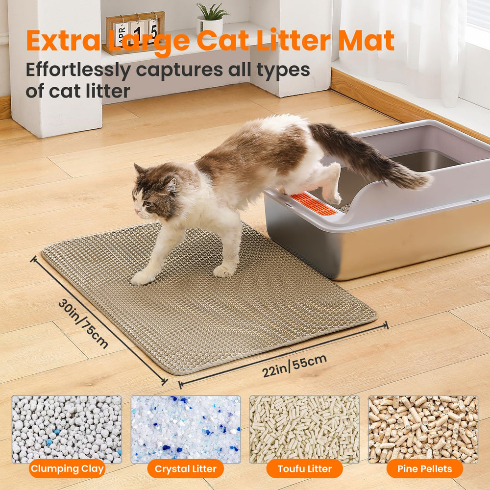 Petinstinct double-layer honeycomb mat highlights litter trapping for minimal mess