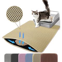 Petinstinct extra-large cat litter mat top view traps litter, reducing tracking