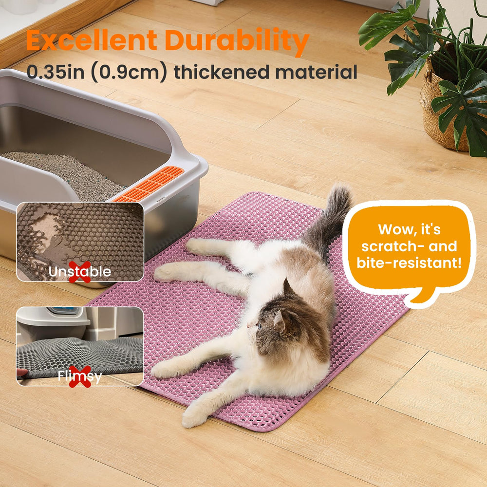 Petinstinct extra large cat litter mat easy cleaning rinse to remove dirt