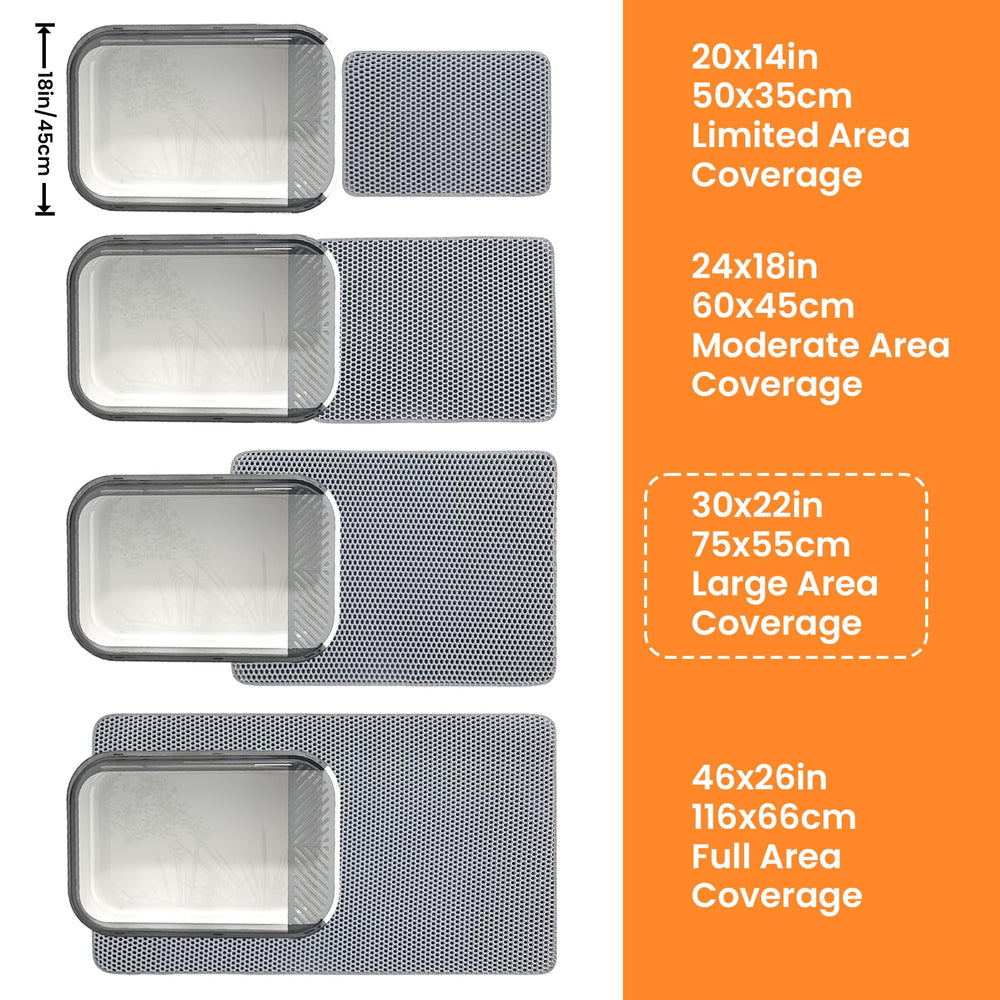 Petinstinct extralarge litter mat multi-cat setup reveals durability.