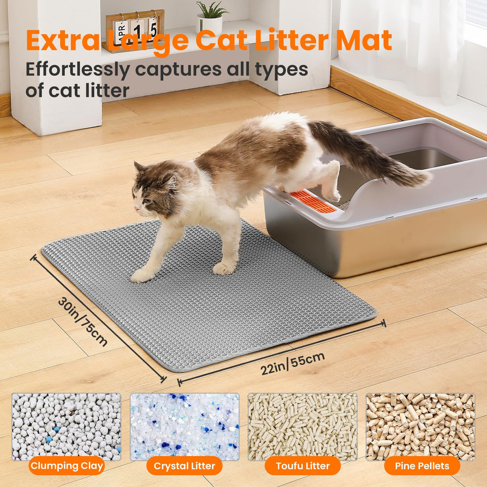 Petinstinct extralarge litter mat honeycomb close-up highlights litter-trapping design.