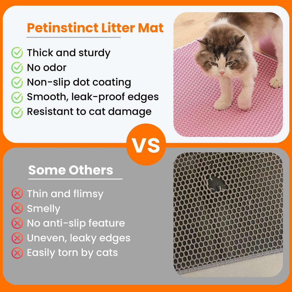 Petinstinct bottom layer collects trapped litter for quick cleanup.