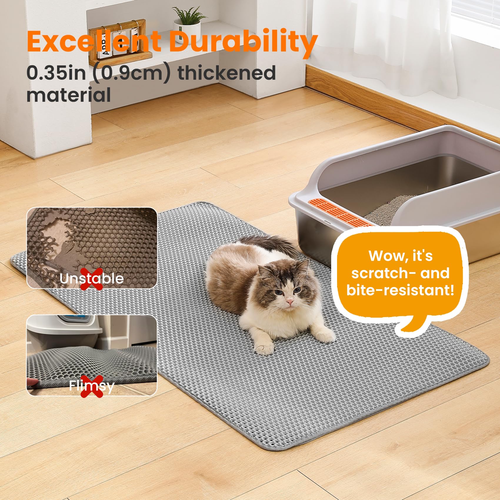Petinstinct 0.35 inch EVA mat stays soft yet durable for daily use.